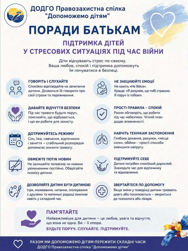 Підтримка дітей у стресових ситуаціях під час війни